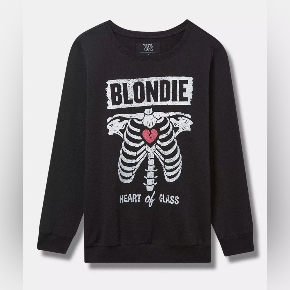Vinyl Icons blondie heart of glass black sweatshirt size XL